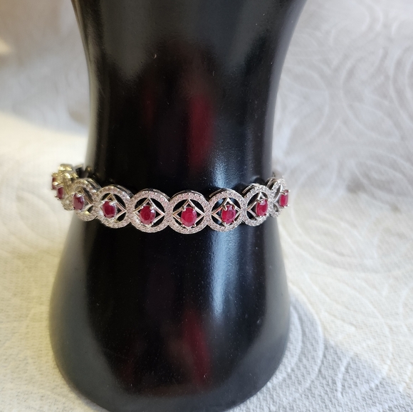 Ruby Bangle in Silver Setting - Picture 4 of 8